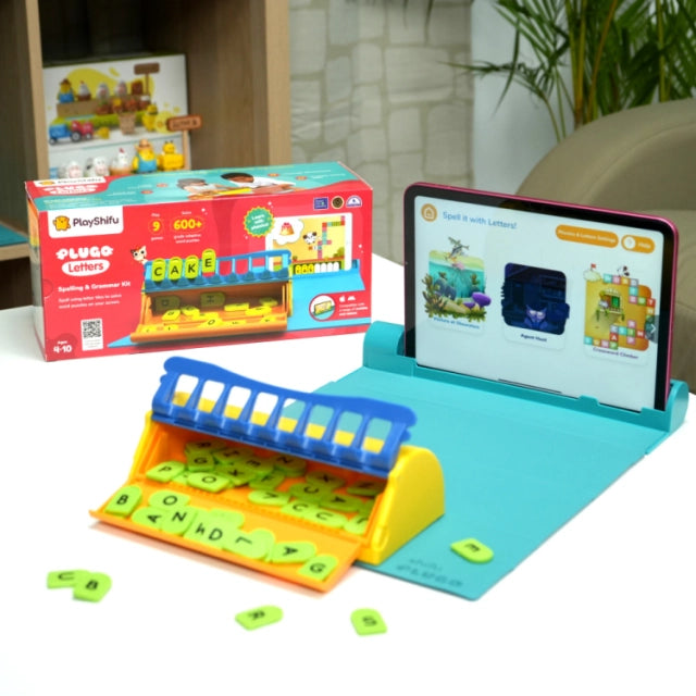 Plugo Letters, Word Building with Stories & Puzzles, STEM Toy for Kids 5-10