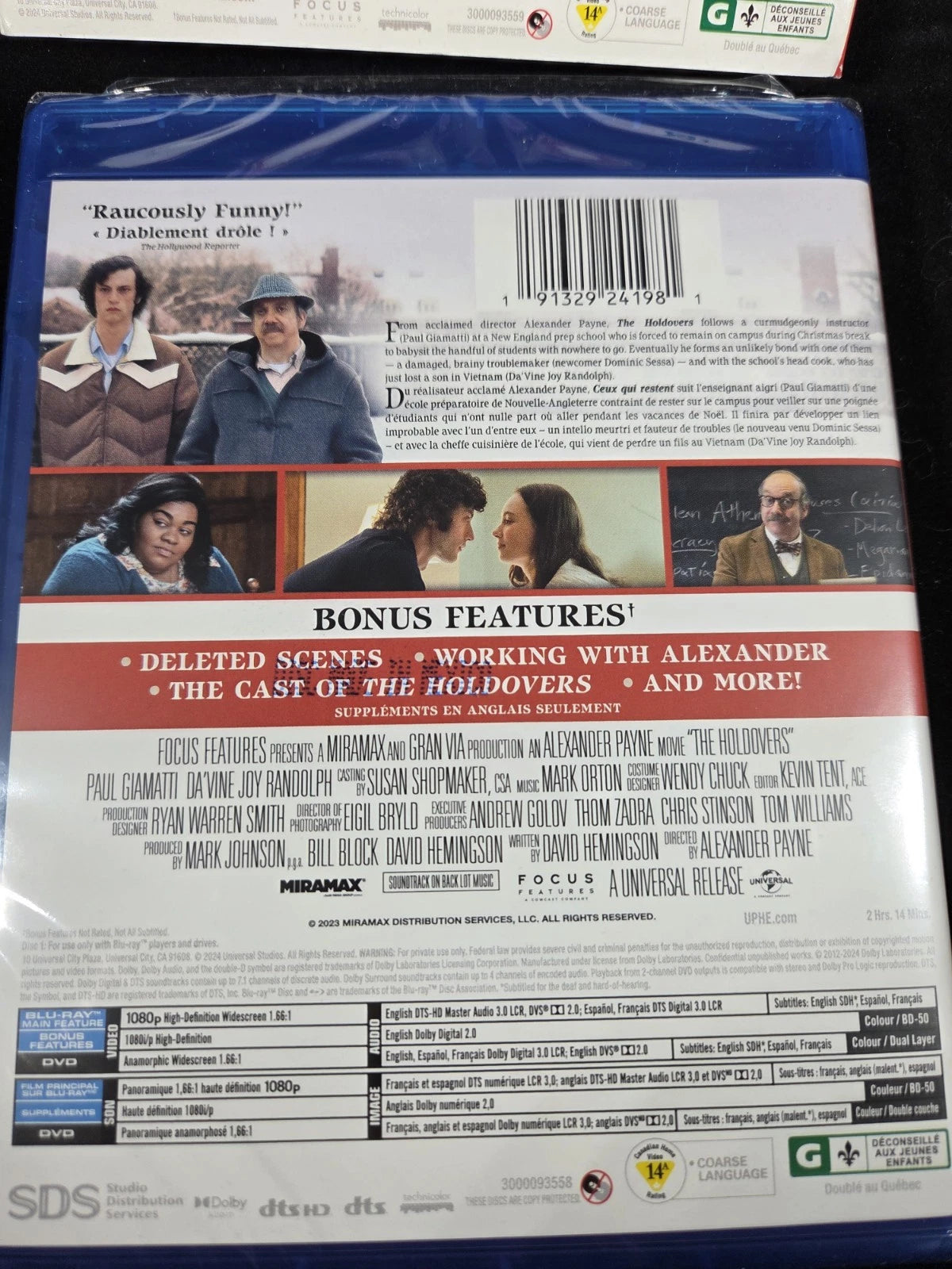 The Holdovers | Blu-Ray + DVD | Collector's Edition, Slipcover, Bilingual | New Factory Sealed