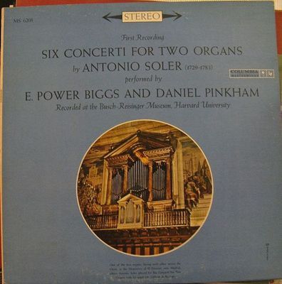 Six Concerti For Two Organs : Padre Antonio Soler