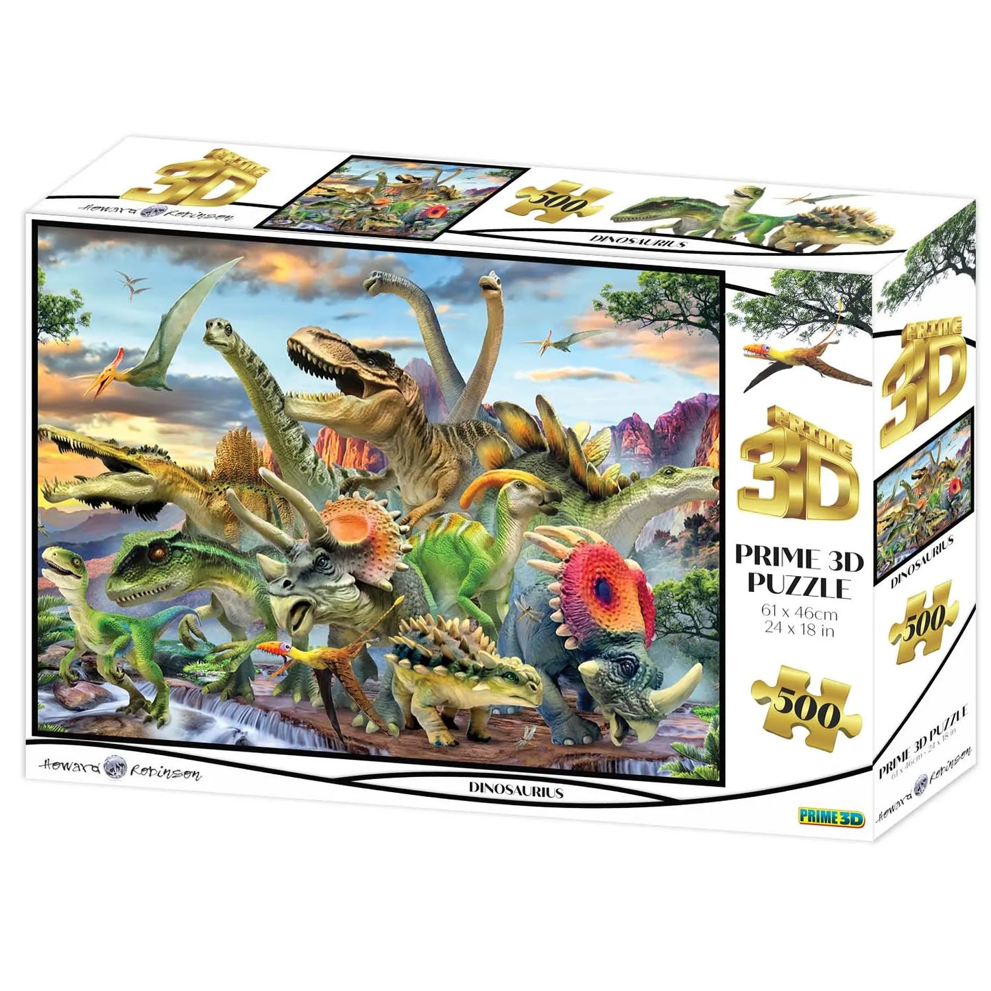 Dinosaurs : Prime 3D Lenticular Puzzle, 500 Pieces, 6+, 24" x 18"