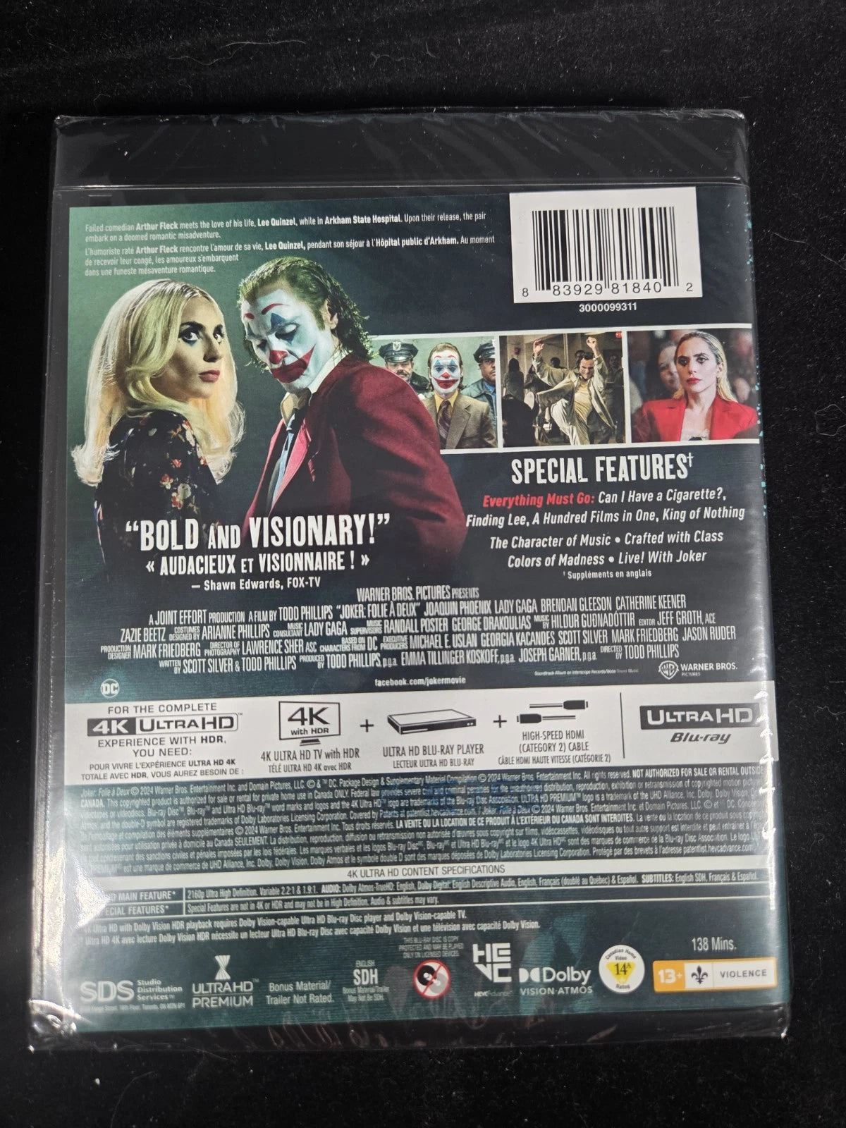 Joker: Folie A Deux | 4K Ultra HD | Slipcover, Bilingual | New Factory Sealed