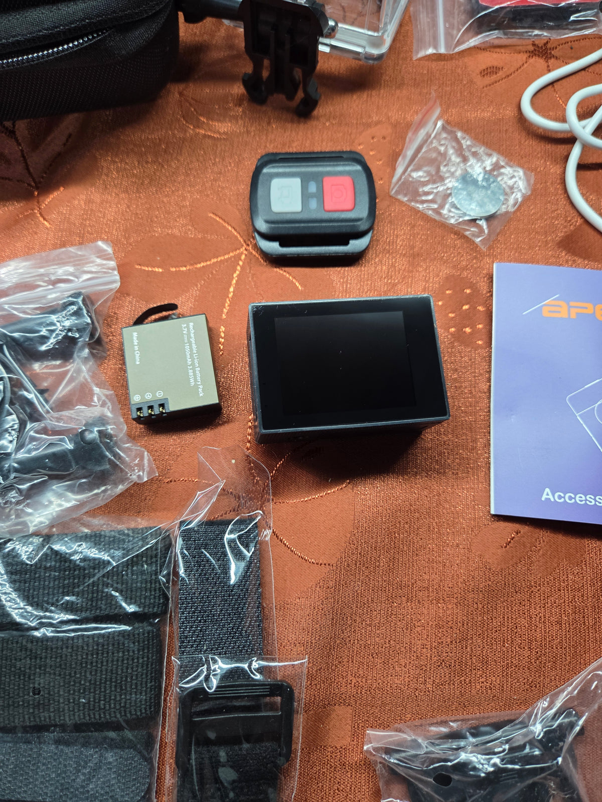 Apexcam M80 Air 4K WiFi Action Camera Bundle w/ Remote