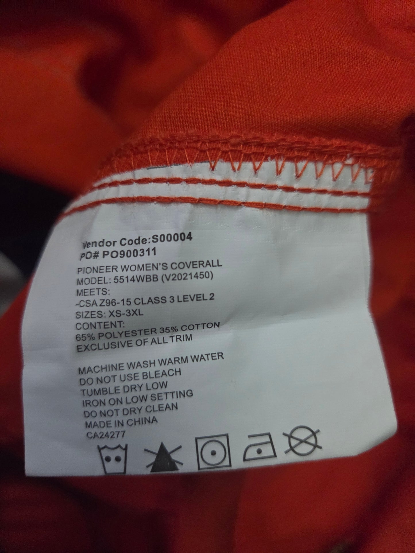 Medium 2-Tone Women's Polyester/Cotton Safety Coverall - Orange/Navy | Pioneer