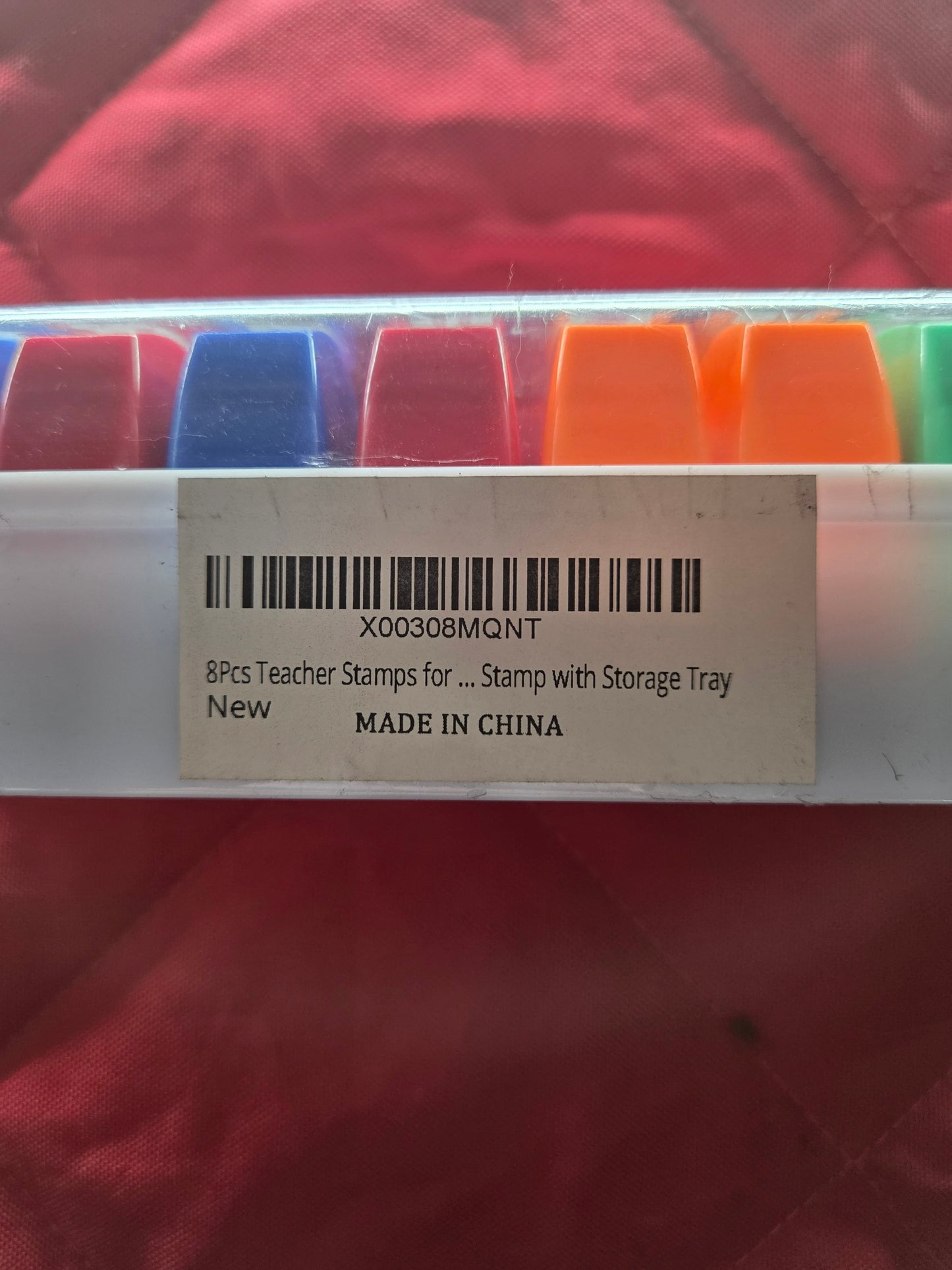 Teacher Stamps for Classroom 8PCS – Self Inking, Teachers (Imprint: 1.9 x 0.8”) Storage Tray