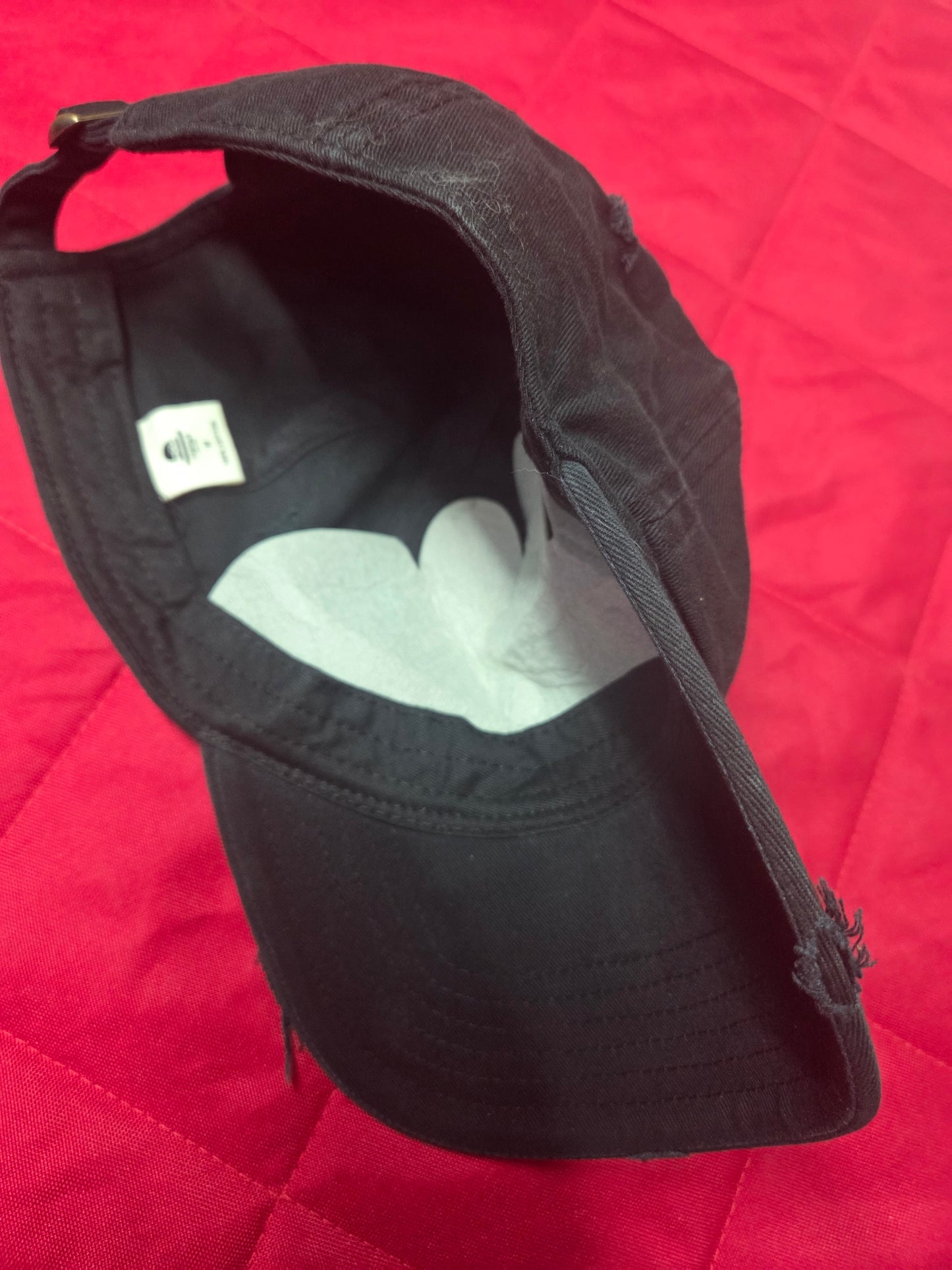 Black Vintage Distressed Baseball Cap, Ripped Low Profile Unstructured, Washed Cotton, Adjustable, FURTALK