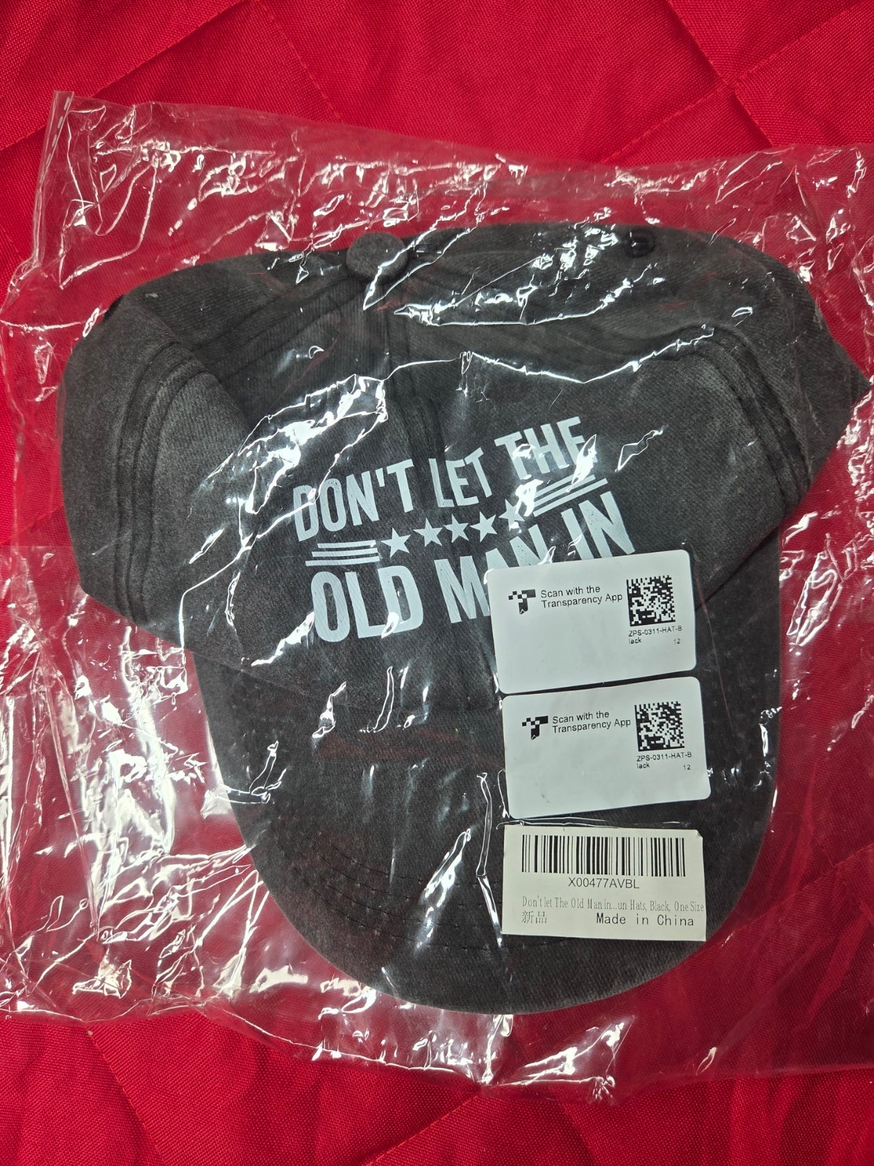 Black "Don't Let the Old Man In" Baseball Caps Adjustable Washed Dad Sun Unisex