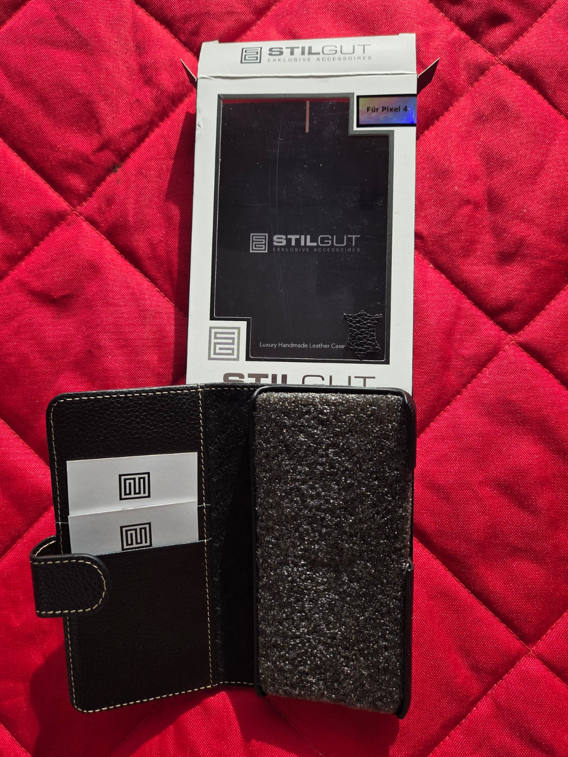 Pixel 4 XL (2019) Book Type Flip Case, Genuine Leather, Black, StilGut