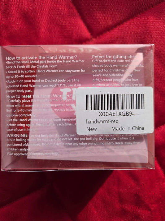Reusable Gel Hand Warmers, Long Lasting Heat, Rechargeable Click & Boil, 4 Pack, Pink, for Women & Men