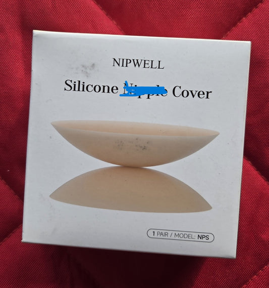 Reusable Waterproof Silicone Nipple Covers, Strapless Pasties, Crème S, Black Travel Box