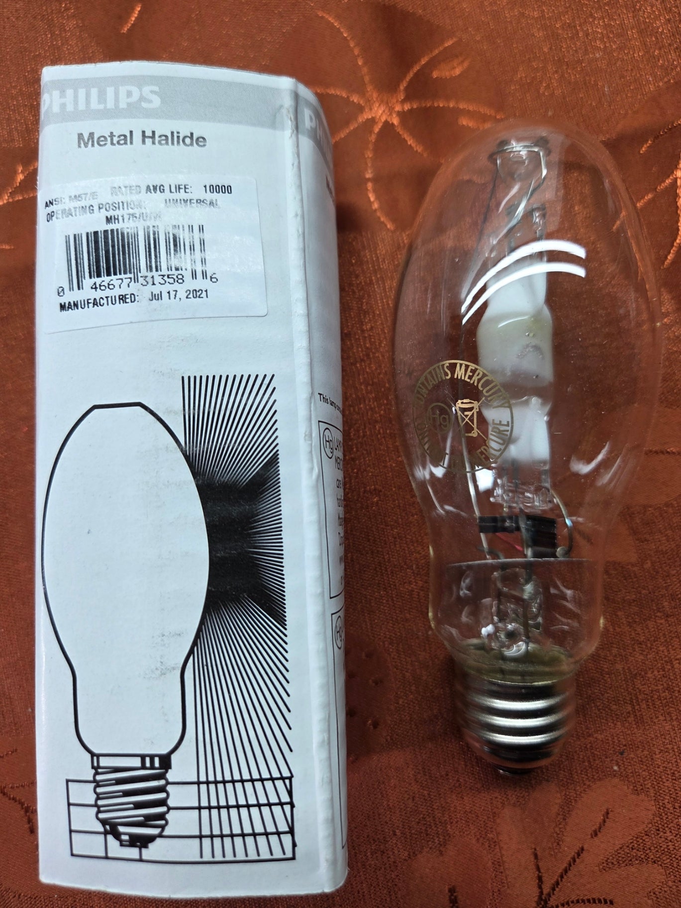 Philips Lighting MH175/U/M 175 Watt Standard Metal Halide Bulb