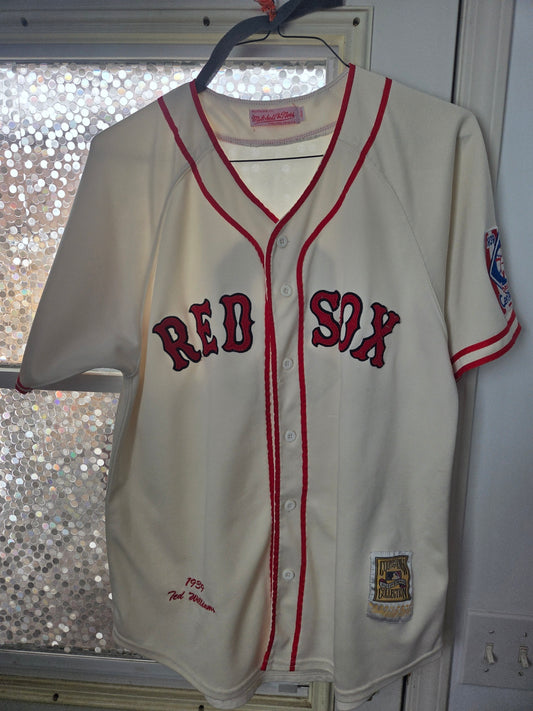 Ted Williams Boston Red Sox 1939 Cream Jersey - Used - Size 50 - Mitchell & Ness