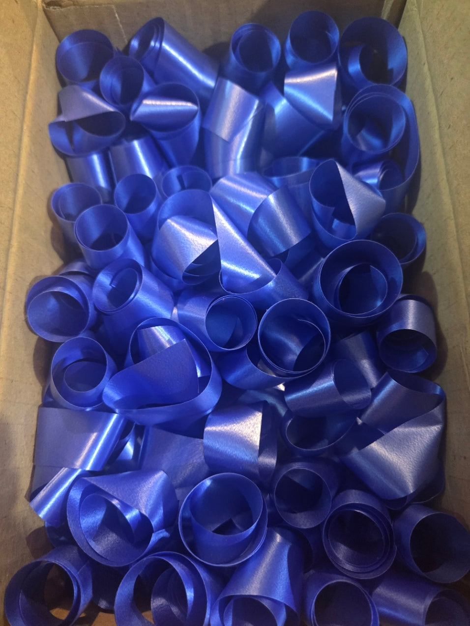 Case of 12 New Bows - C.R. Gibson Electric Blue Curly Gift Bows