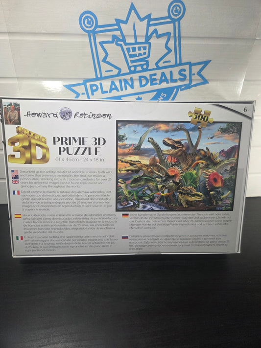 Dinosaurs : Prime 3D Lenticular Puzzle, 500 Pieces, 6+, 24" x 18"