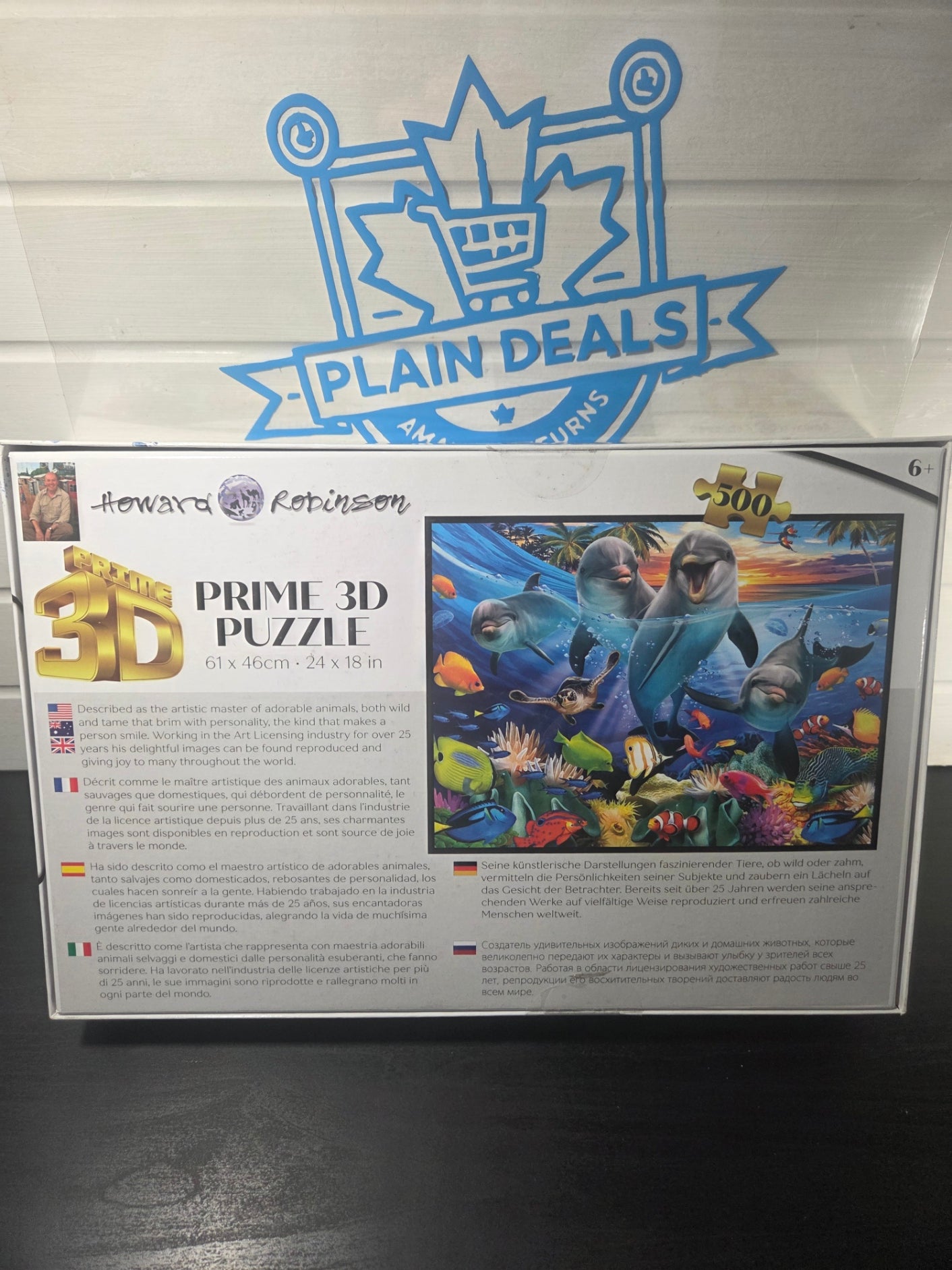 Brand New - Playful Dolphins : Prime 3D Lenticular Puzzle, 500 Pieces, 6+, 24" X 18"