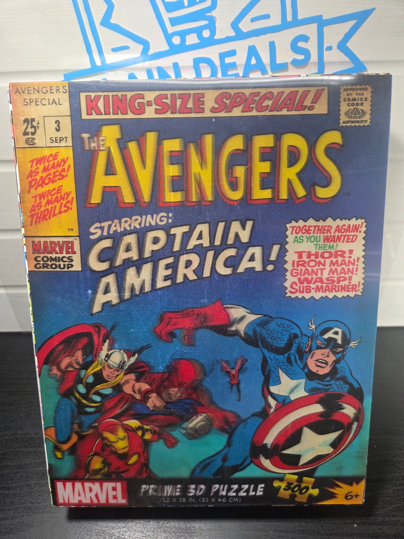 The Avengers Captain America! : Prime 3D Lenticular Puzzle, 300 Pieces, 6+, 12" x18"