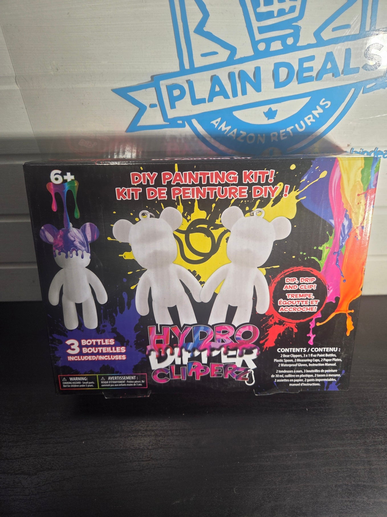 Hydro Dipper Clipperz DIY Paint Kit Fluid Acrylic Marble Bear Keychain Incredible Play New