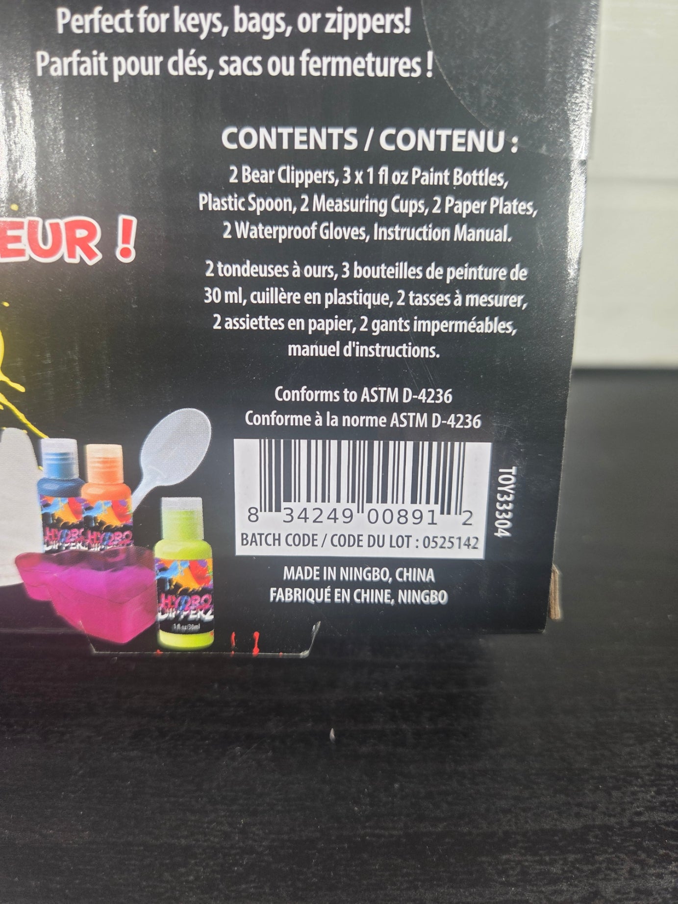 Hydro Dipper Clipperz DIY Paint Kit Fluid Acrylic Marble Bear Keychain Incredible Play New