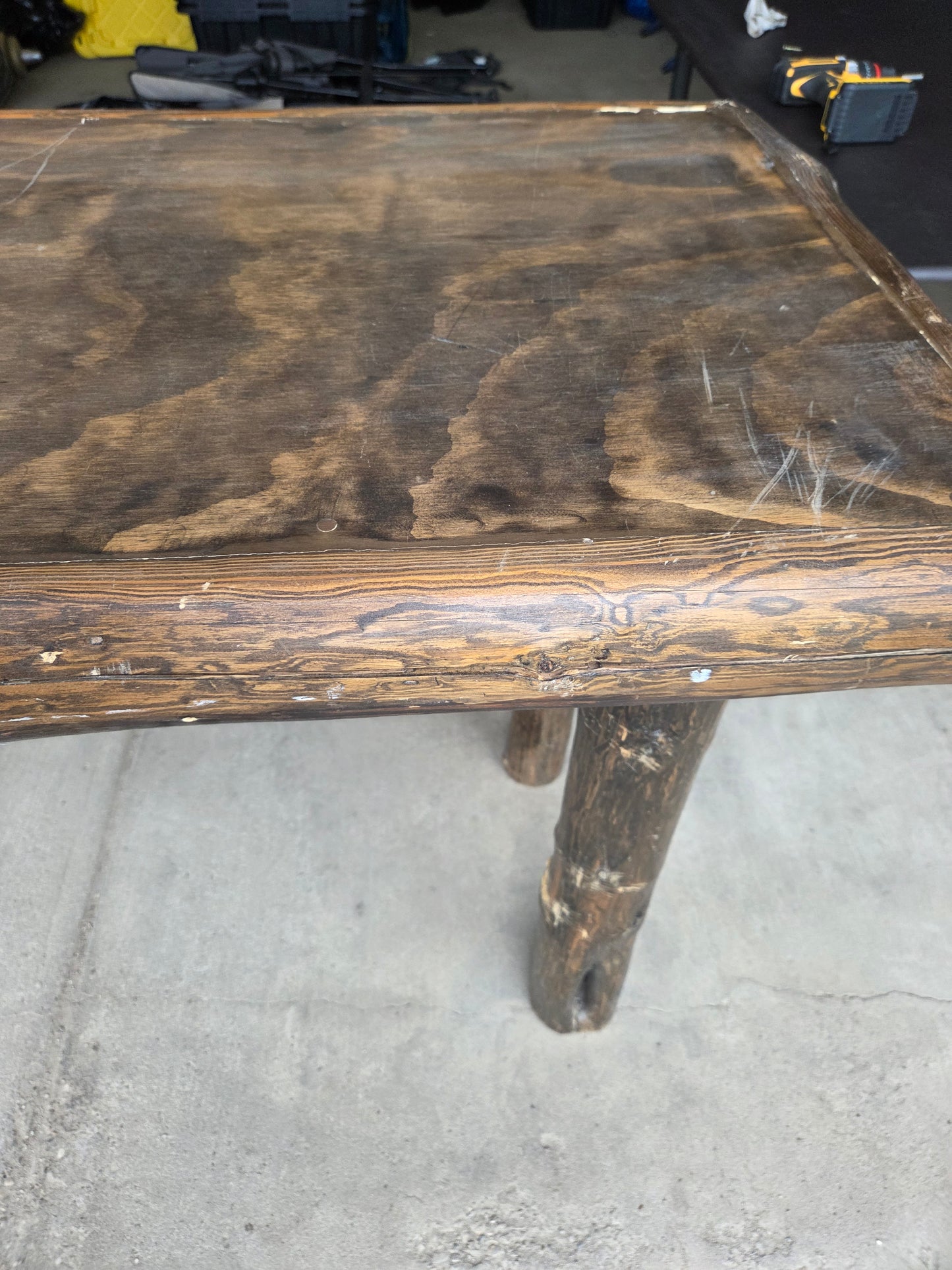 Rustic Log Table Bar Height Workbench Counter Table 60x28x37