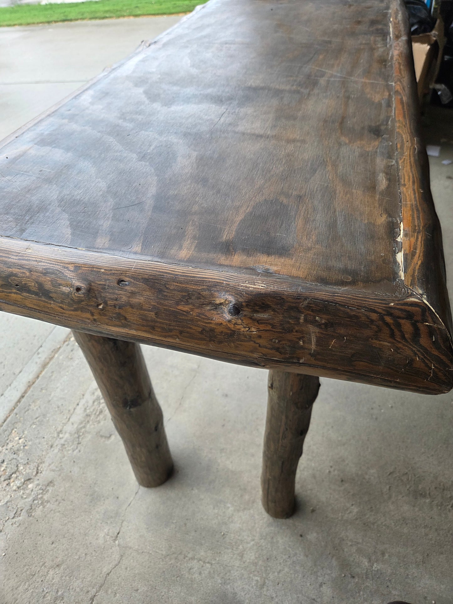 Rustic Log Table Bar Height Workbench Counter Table 60x28x37
