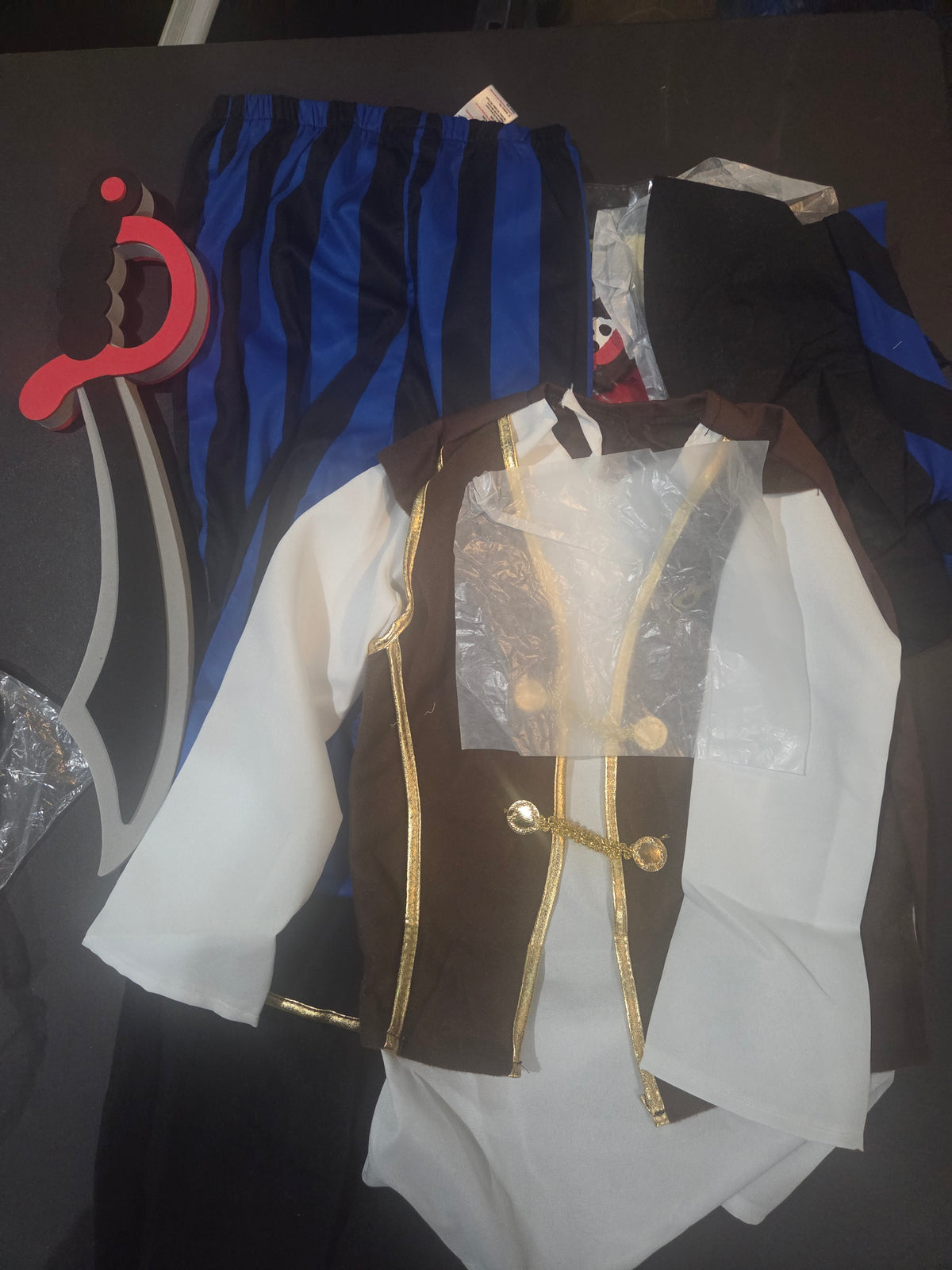 Kids Blue Stripe Pirate Costume Set Morph Costumes Size Small NIB