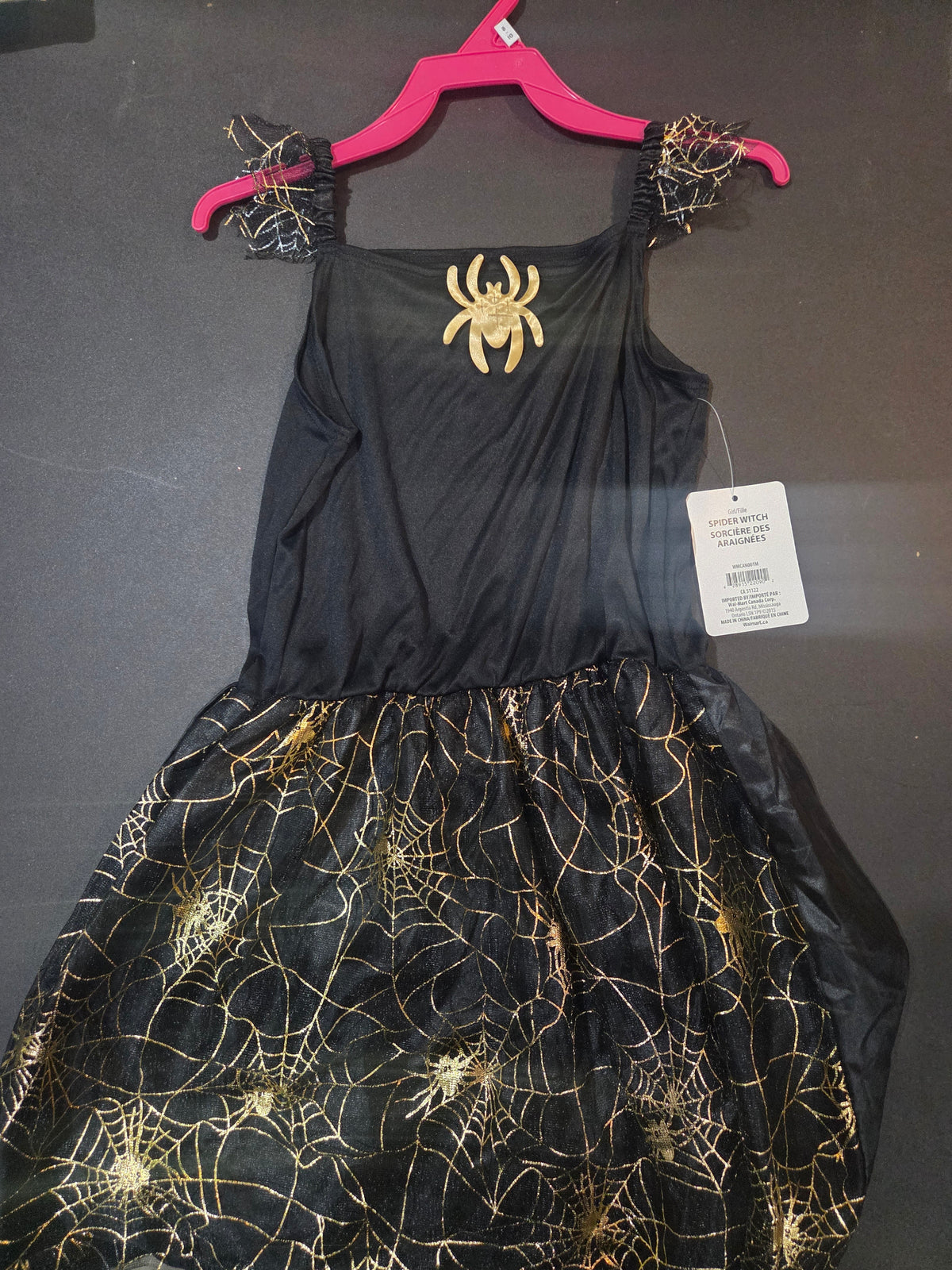 Girl's Spider Witch Halloween Dress Costume Size Medium 8-10 NWT