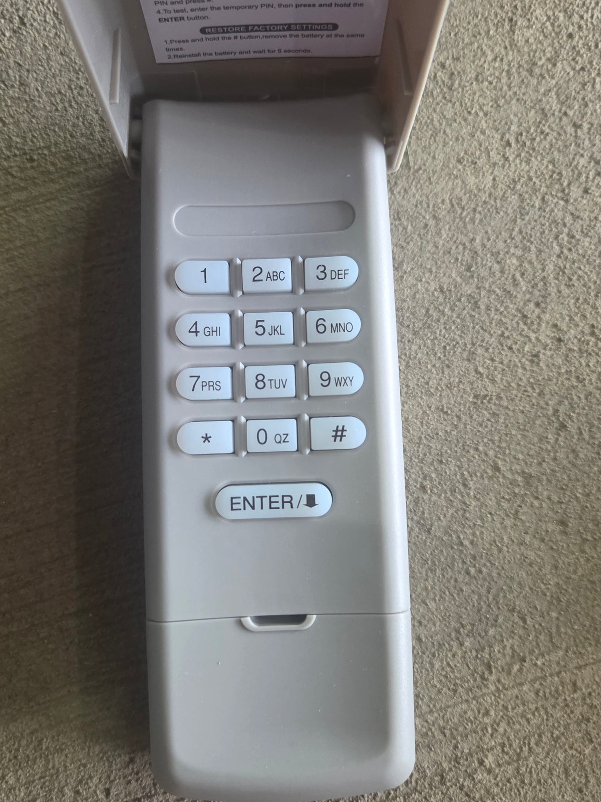 Universal Wireless Garage Door Opener Keypad 315/390 MHz NIB