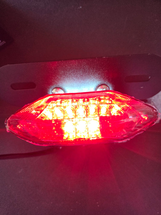 ANKIA 12V 16-LED Universal Motorcycle Tail Light with Integrated License Plate Bracket