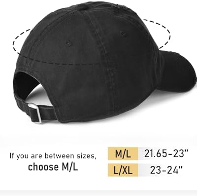 Black Vintage Distressed Baseball Cap, Ripped Low Profile Unstructured, Washed Cotton, Adjustable, FURTALK