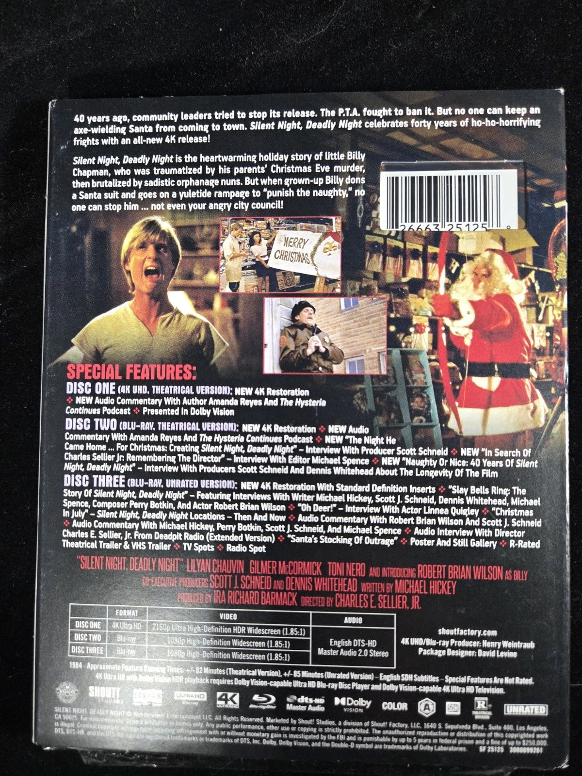 Silent Night Deadly Night | 4K Ultra HD + Blu-Ray | Slipcover | New Factory Sealed