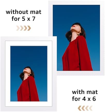 Black 5x7 Picture Frame Set of 10, for 4x6 with Mat or 5x7 Without, Table Top & Wall Mount, Lavezee