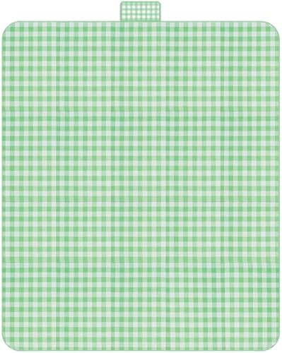 Picnic Blanket 78"x118" Waterproof Sandproof Foldable Portable Carry Strap Green