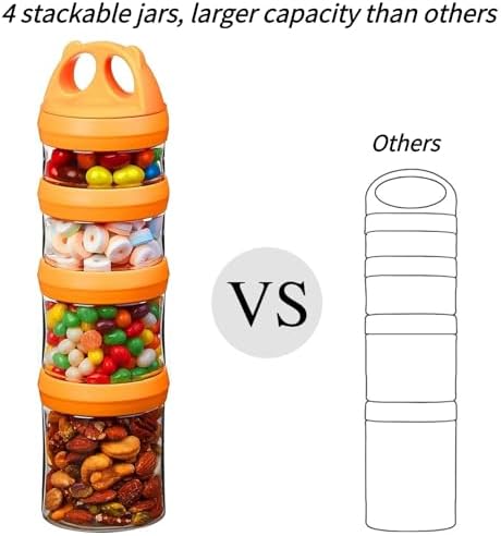 Stackable Food Storage Containers, Twist Lock System, Airtight, Leak-Proof, 31 oz