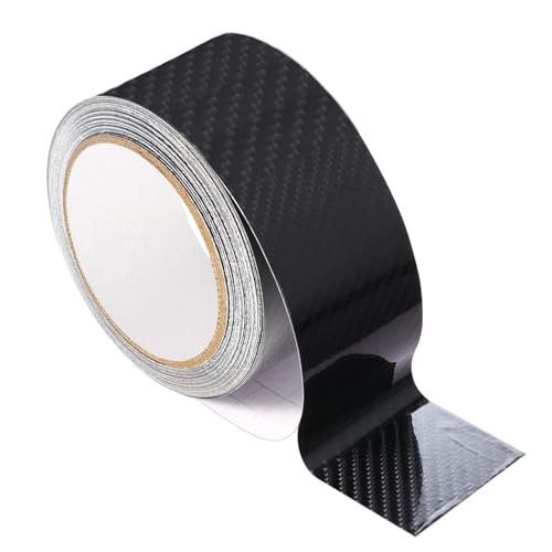Car Door Sill Protector, Carbon Fiber Thickened Tape, 2x394in, Black