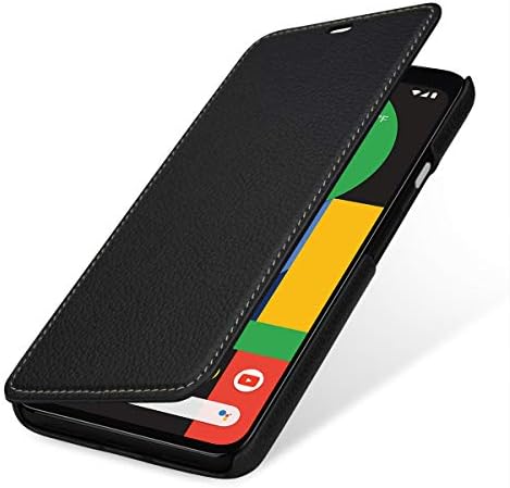 Pixel 4 XL (2019) Book Type Flip Case, Genuine Leather, Black, StilGut