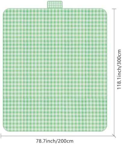 Picnic Blanket 78"x118" Waterproof Sandproof Foldable Portable Carry Strap Green