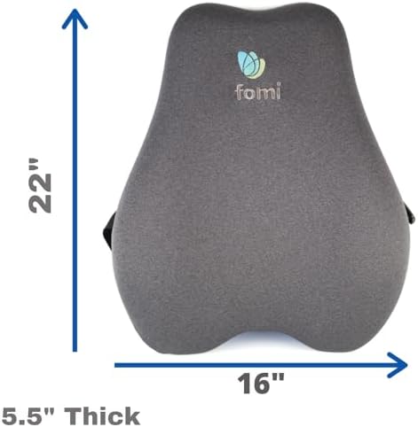 Large Ergonomic Memory Foam Back Cushion - 22" Full Support
