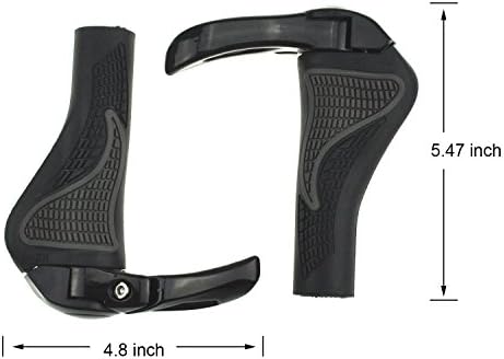Ergonomic Rubber Mountain Bike (or Bike) Handlebar Grips, Black