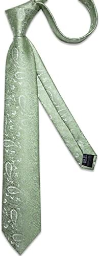 Ties Men's Paisley Silk Set w/ Pocket Square, Cufflinks & Tie Clip DiBanGu