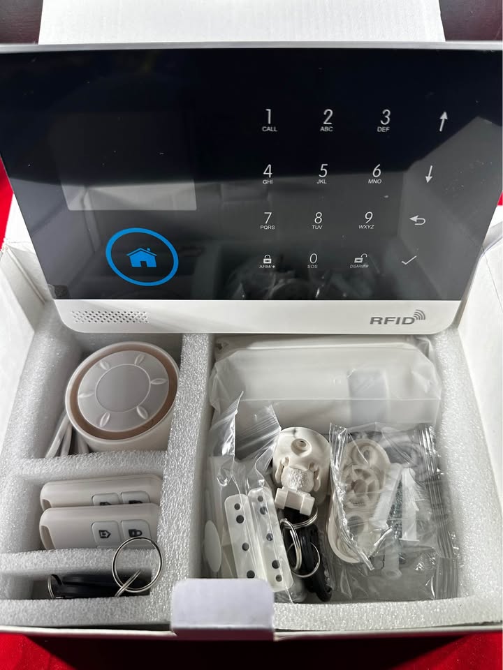 WiFi Home Alarm Security System, Wireless LCD Display, 10 Pieces, Voice Control Alexa & Google