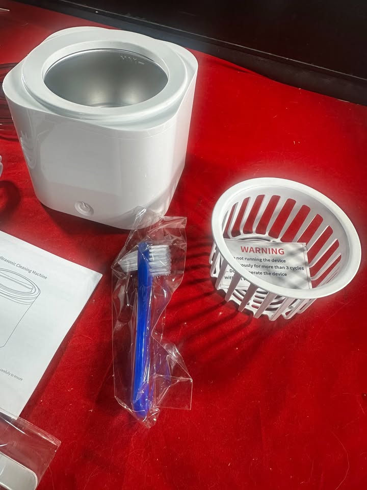 New Ultrasonic Retainer Cleaner for Dentures, 25W, 220ML (White)