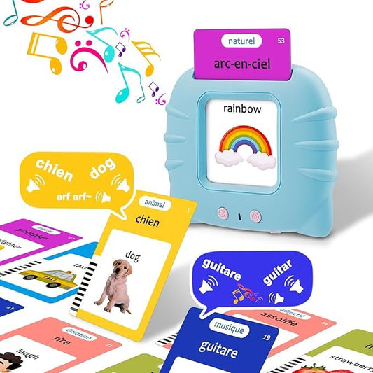 Talking French / English Flash Cards, 112 Words, for 1-6 Year Olds, Bilingual Learning