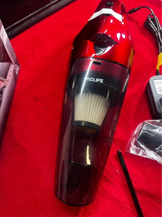 New VacLife Handheld Vacuum for Car / House, Rechargeable, Portable - Red model