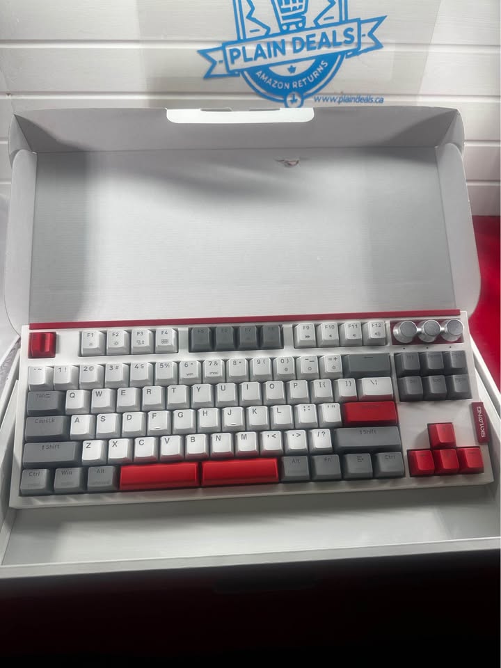 New GK87 QMK/VIA Wired Keyboard, Optical Brown Switch, Hot-Swap, RGB, 3 Knobs, SKYLOONG