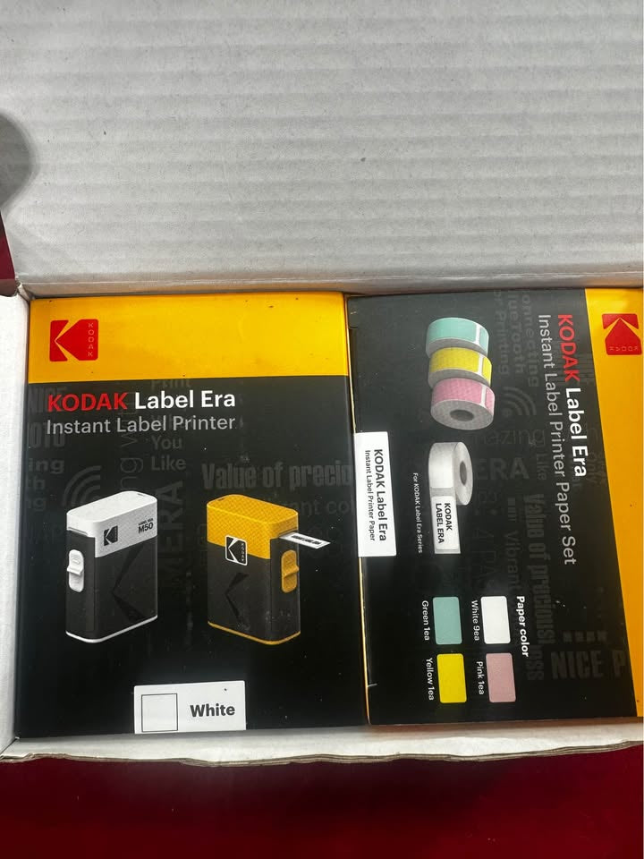 New KODAK Label ERA M50 Label Maker Bundle, White, with 13 Rolls