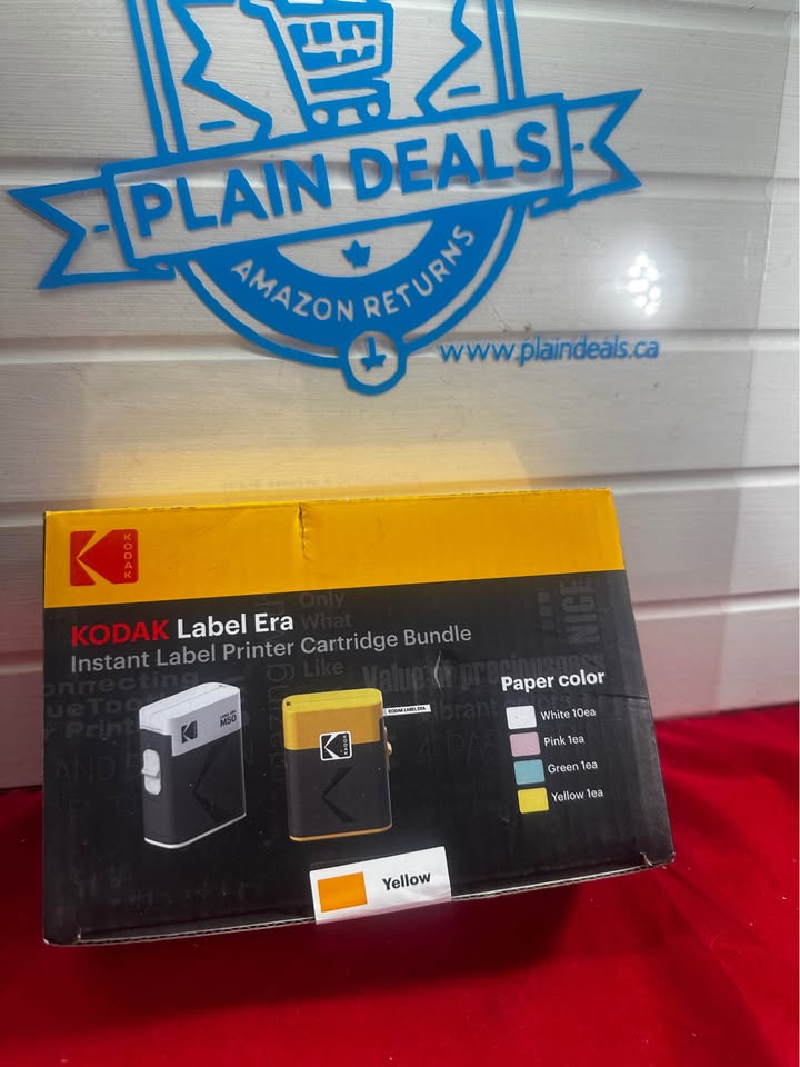 New KODAK Label ERA M50 Label Maker Bundle, Yellow, with 13 Rolls