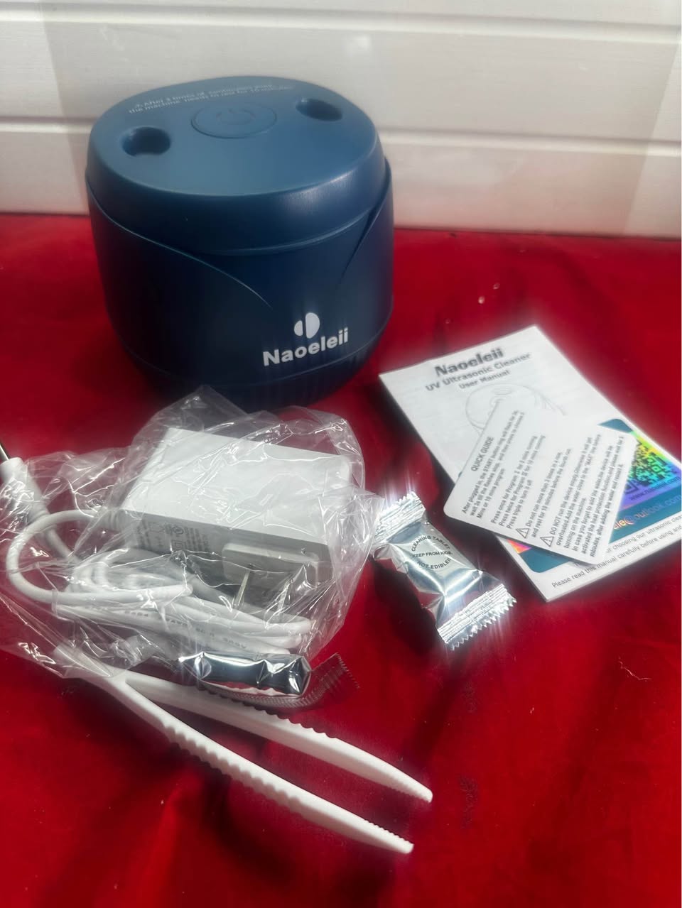 Ultrasonic Retainer Cleaner, 200ML, 45kHz, Portable, Dentures, Aligner, Blue