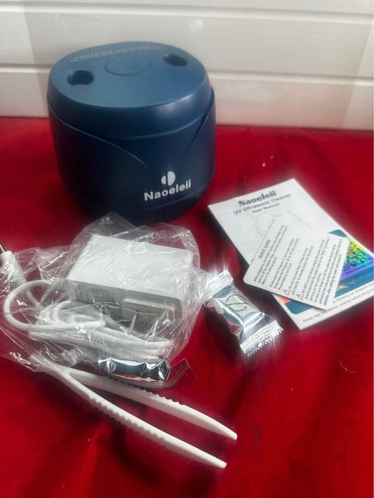 Ultrasonic Retainer Cleaner, 200ML, 45kHz, Portable, Dentures, Aligner, Blue