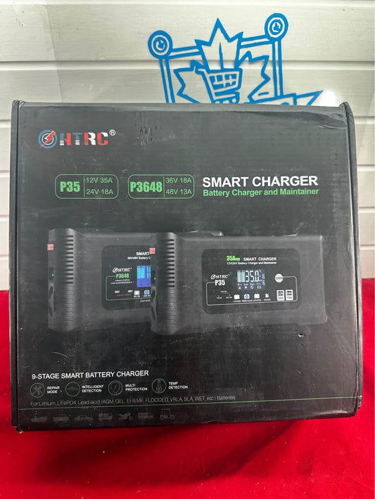 36V/48V Golf Cart & Trickle Charger for Club Car/EZGO/Yamaha, Crowfoot Plug, HTRC