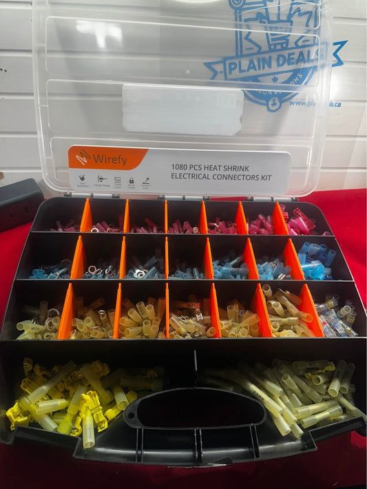 Heat Shrink Wire Connectors, Marine Grade, Insulated Terminals, 22-10 AWG, 1080 PCS, Wirefy