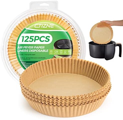 Air Fryer Paper Liners Disposable 125Pcs 8In Food Grade for 5-8 QT Baskets